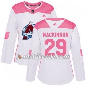 Colorado Avalanche Trikot Nathan MacKinnon 29 Adidas 2017-2018 Weiß Pink Fashion Authentic - Dame